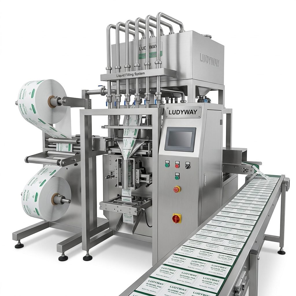 Alcohol Pad Sachet Packaging Machine with Multi Lane Filling System