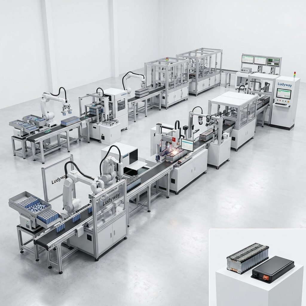 Automated Battery Pack Production Line with High Speed Cell Feeding Module Assembly