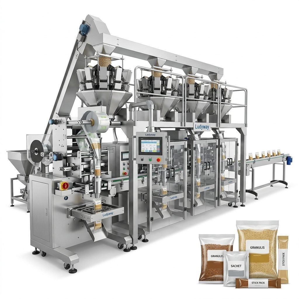 Automated Multi Lane Pouch Weighing Lines for Granule and Powder Packaging