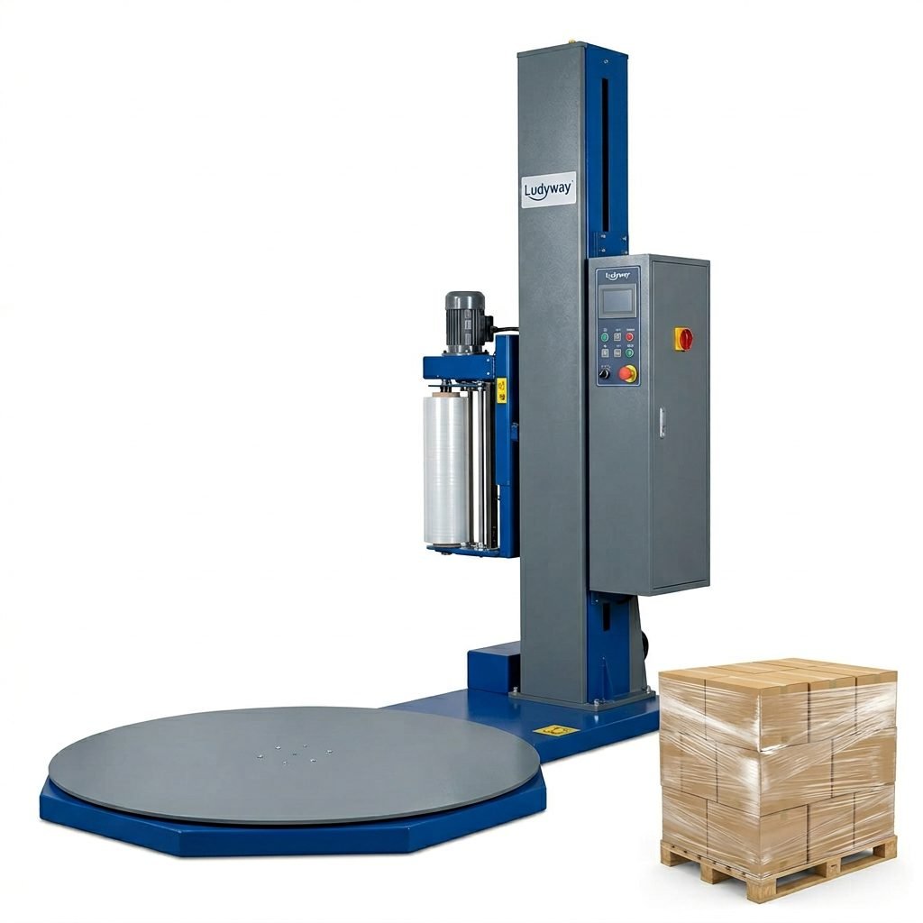Automated Pallet Wrapping Machine for Industrial Packaging Heavy Duty Stretch Film Applica_1e9ba331