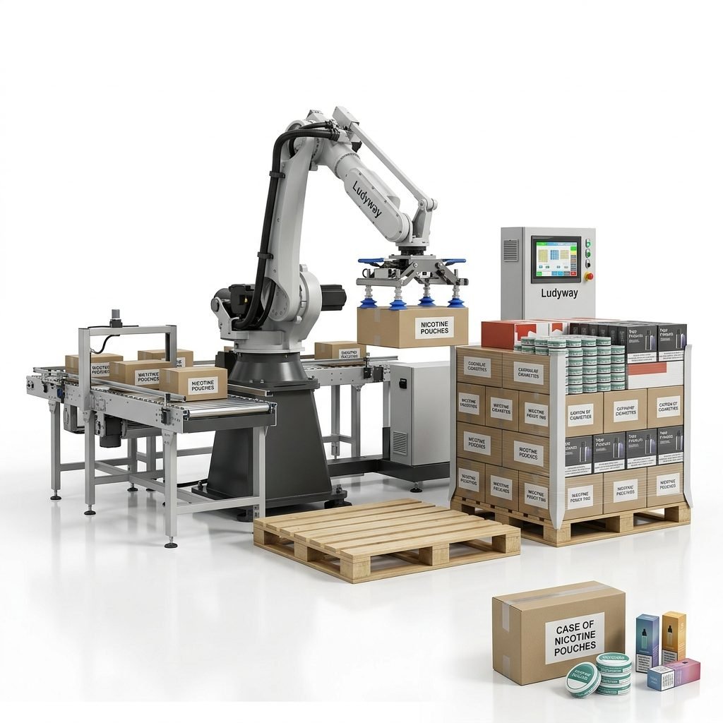 Automated Palletizing Systems for Nicotine Product Packaging Lines