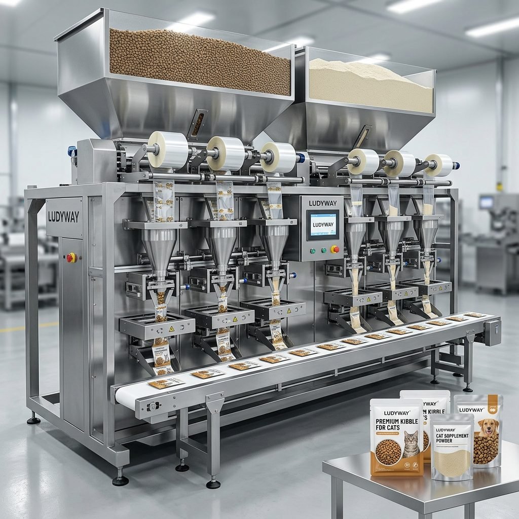 Automated Pet Food Packaging Line for Granules Powder Multi Lane Sachet System