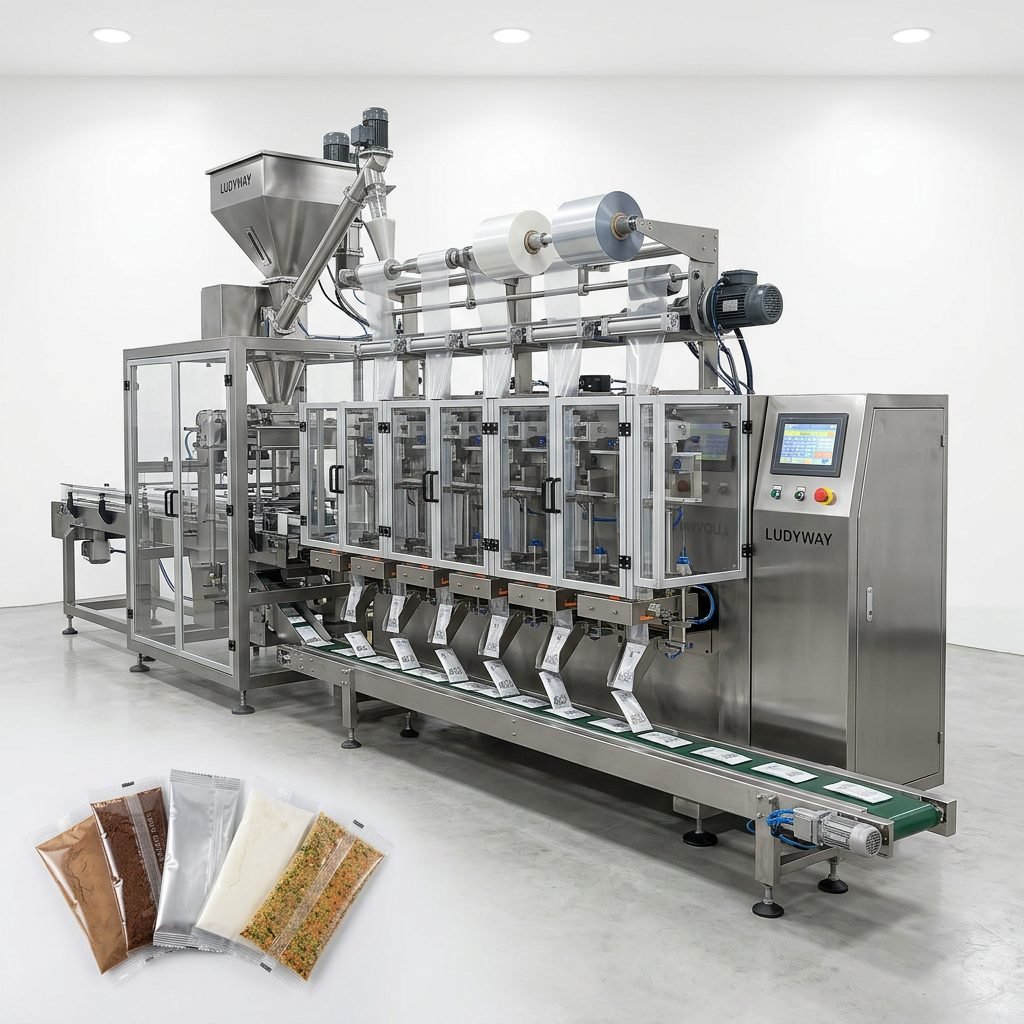 Automated Powder Packaging Line for Sachet Filling with Multi Lane System