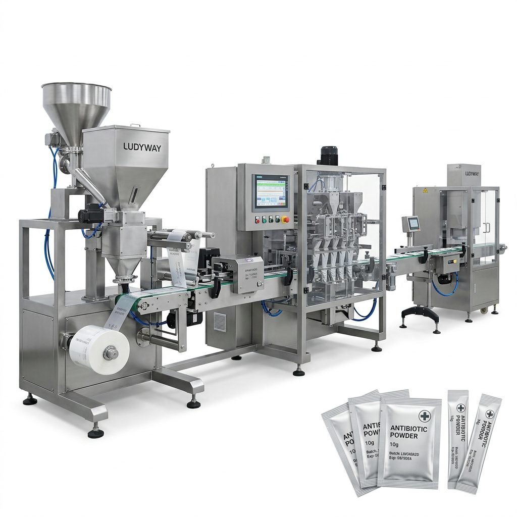 Automated Powder Packaging Lines for Antibiotics, Granule & Sachet Systems