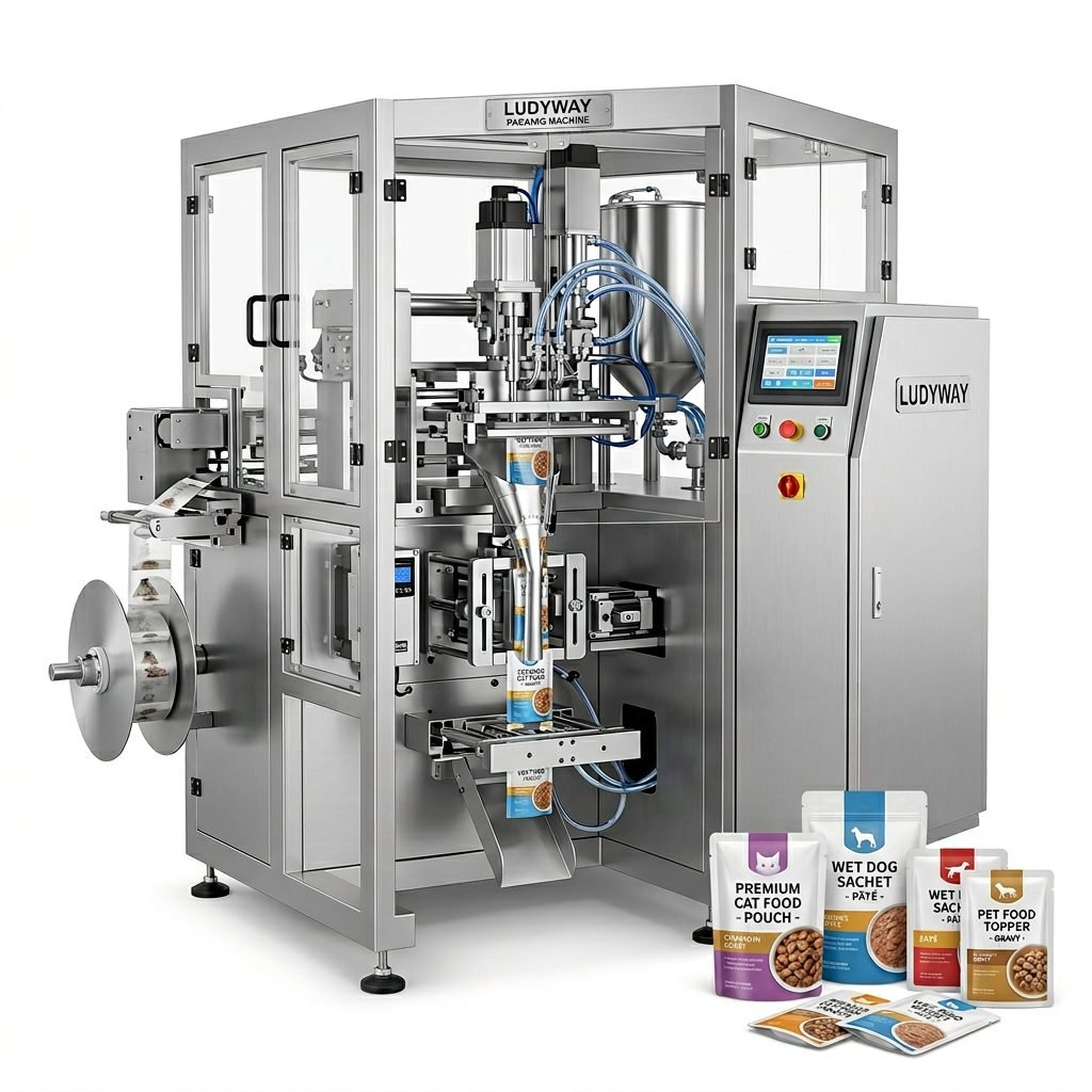Automated Wet Pet Food Packaging Machine for Sachets Pouches