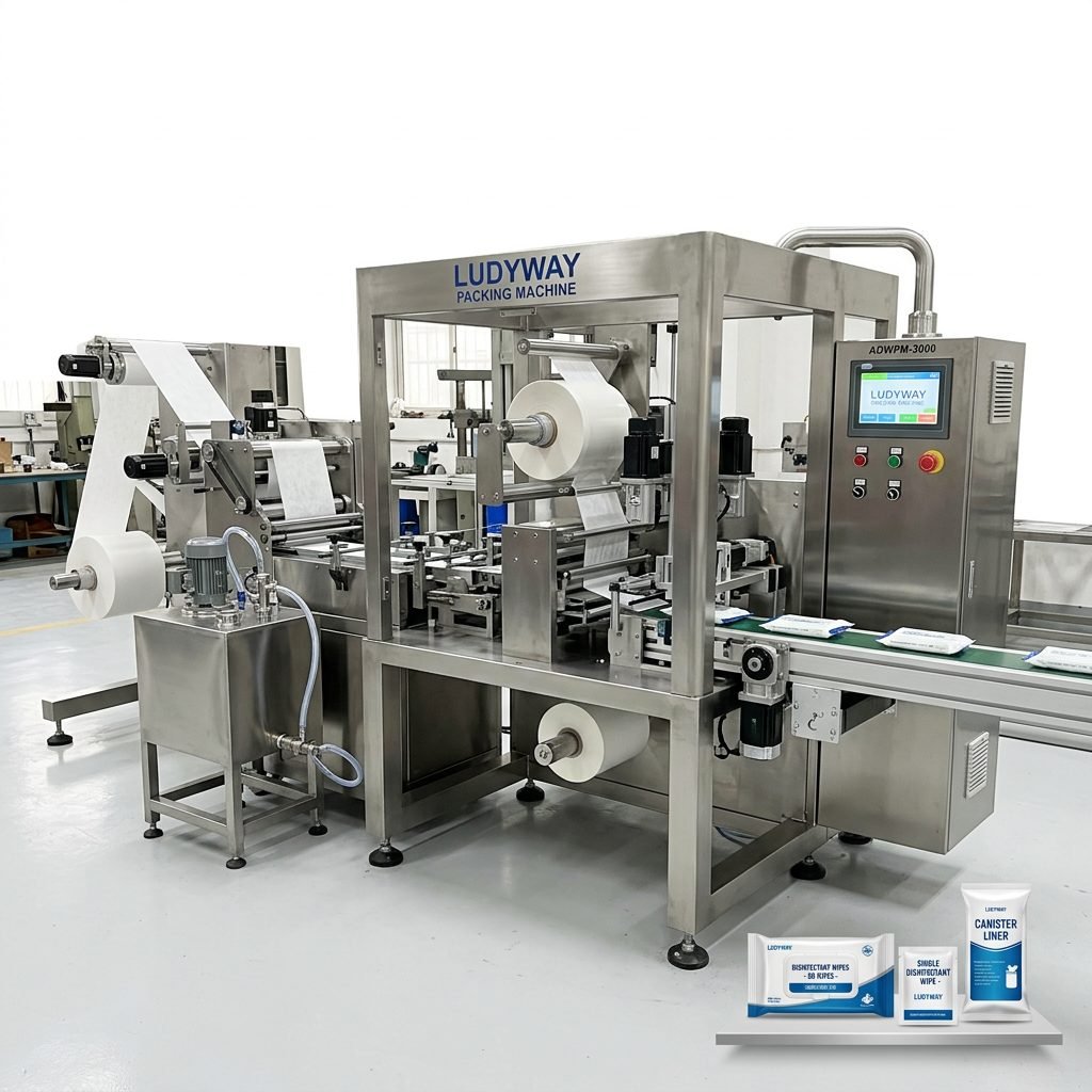 Automatic Disinfectant Wipe Packaging Machine for Industrial Use