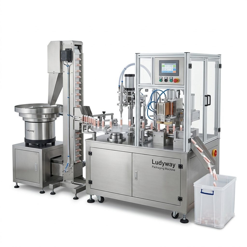 Automatic Lip Balm Tube Filling Sealing Machine for Cosmetic Production