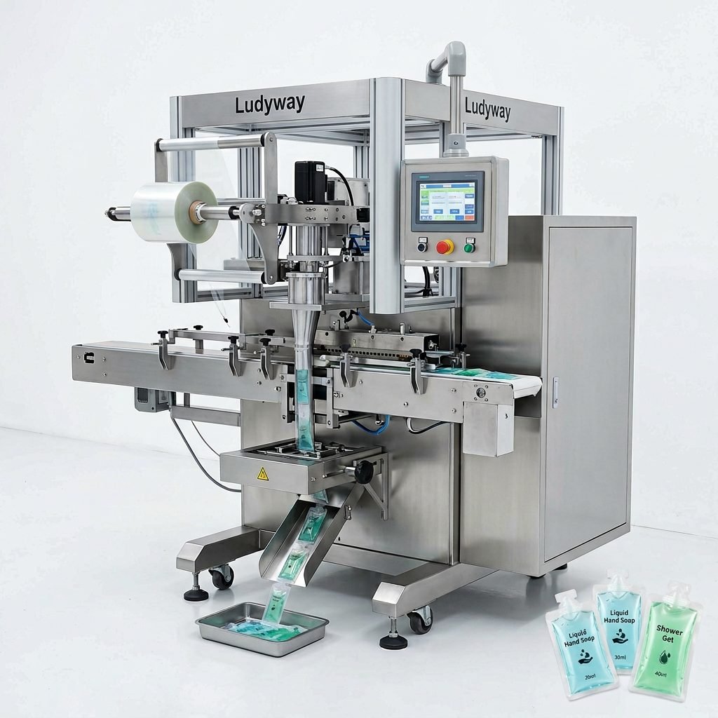 Automatic Liquid Soap Filling and Sealing System for Sachet Packaging