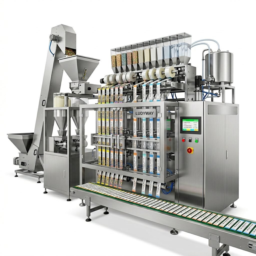Automatic Multi Lane Granule Powder Liquid Packaging Machine System