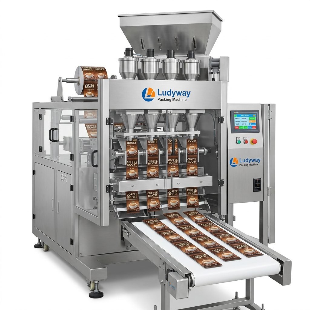 Automatic Powder Packaging Machine for Coffee with Multi Lane Sachet System