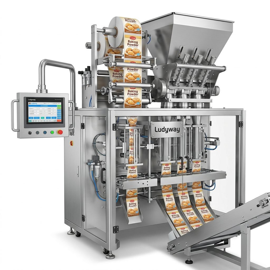 Baking Powder Vertical Sachet Packaging Machine with Multi Lane Filling