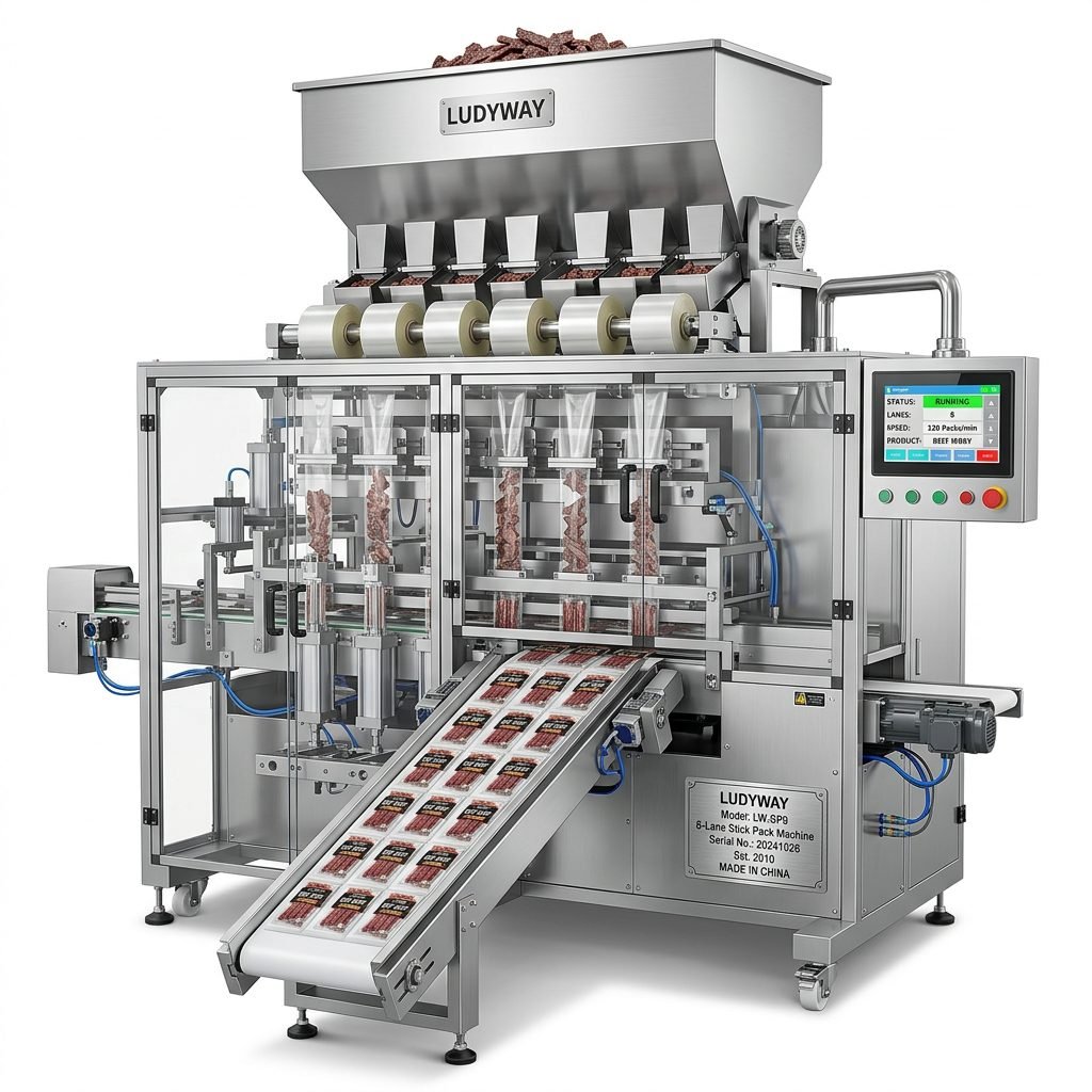 Beef Jerky Multi Lane Stick Pack Machine for Automated Food Packaging