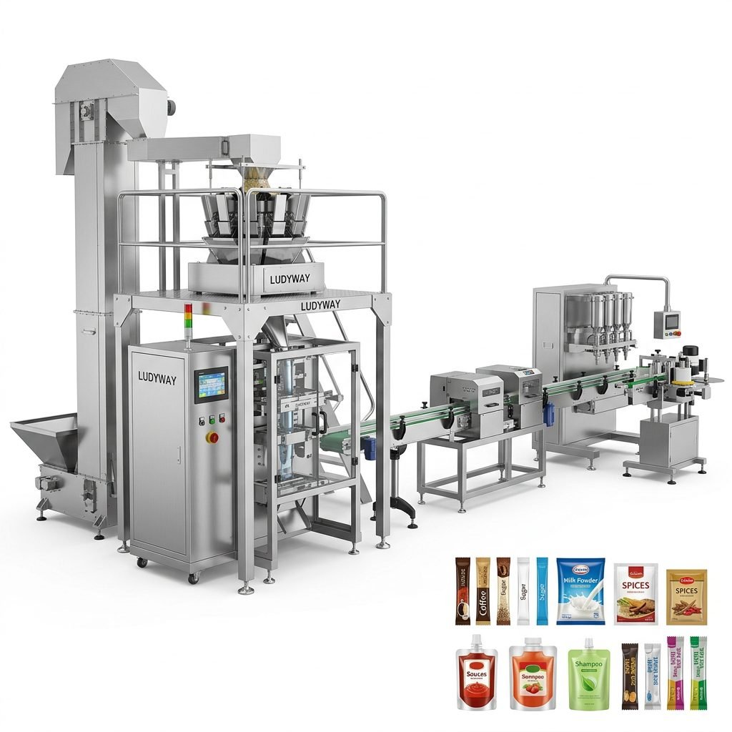 Complete Turnkey Packaging Lines for Granules Powder Liquids Pouches