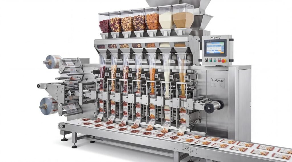 Dried Fruit Automatic Multi Lane Sachet Packaging Equipment for Granules Powders