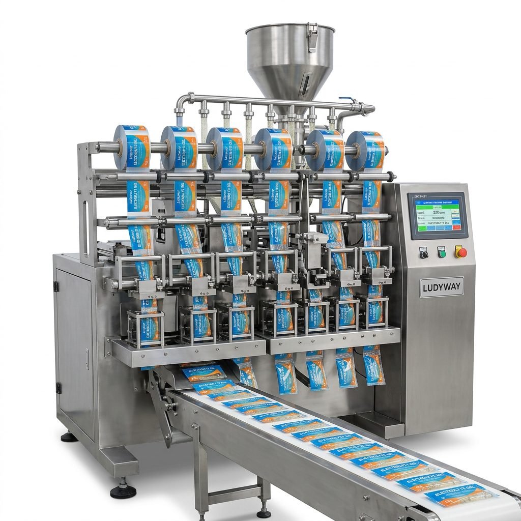 Electrolyte Gel Multi Lane Sachet Packaging Machine for Pharma Applications
