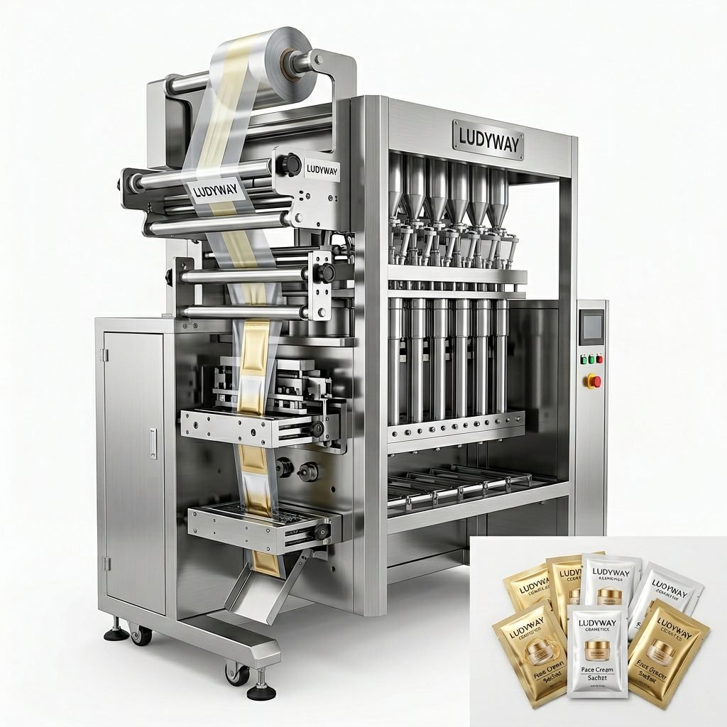 Face Cream Sachet Packaging Machine for Cosmetics High Speed Multi Lane Filling System_mai_e100ed46