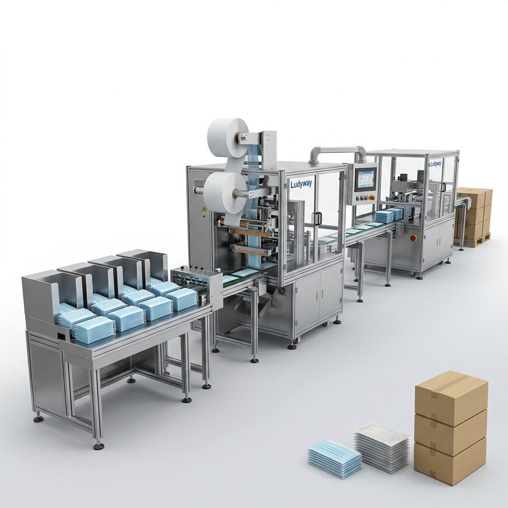 Face Mask Packaging Lines Automated Multi Lane Turnkey Production Systems
