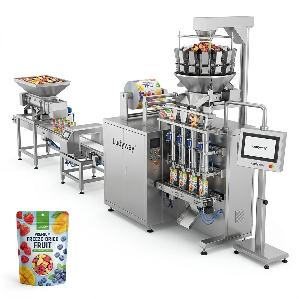 Freeze Dried Fruit Packaging Lines for Automated Production with Multi Lane Pouch Systems