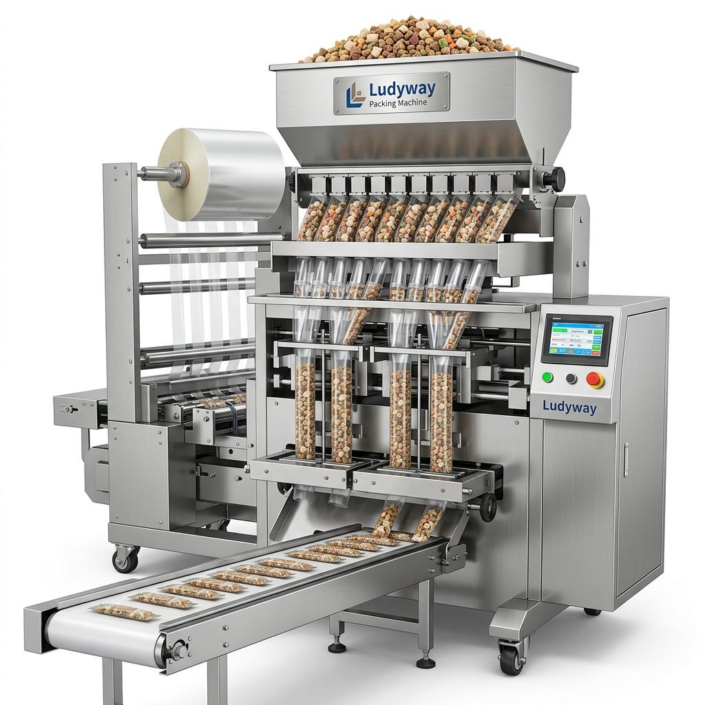 Freeze Dried Pet Food Packaging Machine for Granules Multi Lane Stick Pack System