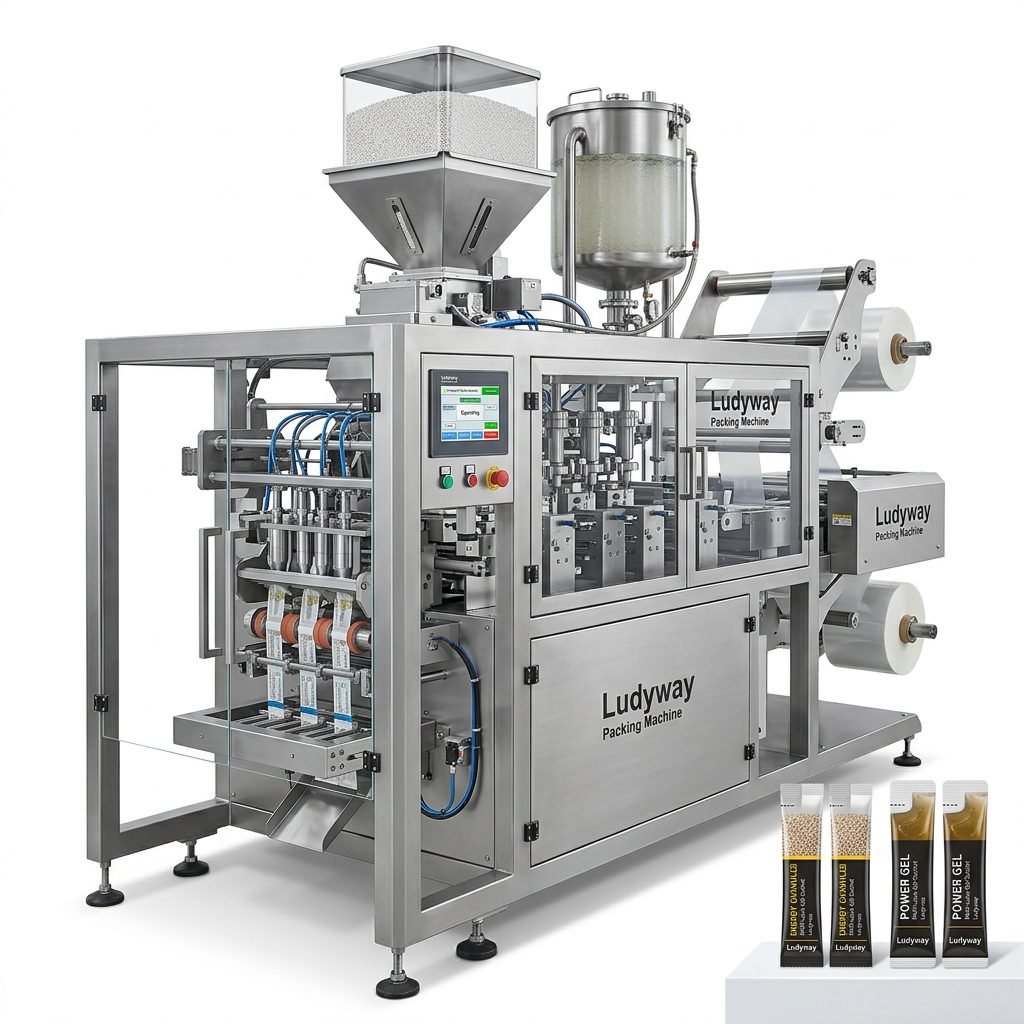 Gel Sachet Packaging Machine for Granules Liquids Multi Lane Model