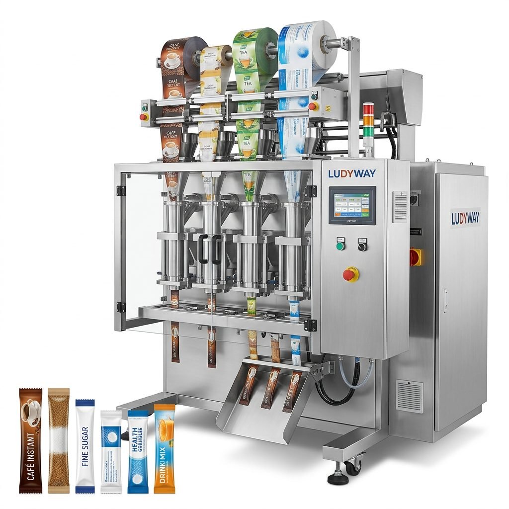Granule Packaging Machine for Food Pharma with Multi Lane Stick Pack Systems