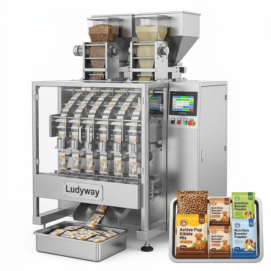 Granule Powder Dog Food Packaging Machine with Multi Lane Sachet System