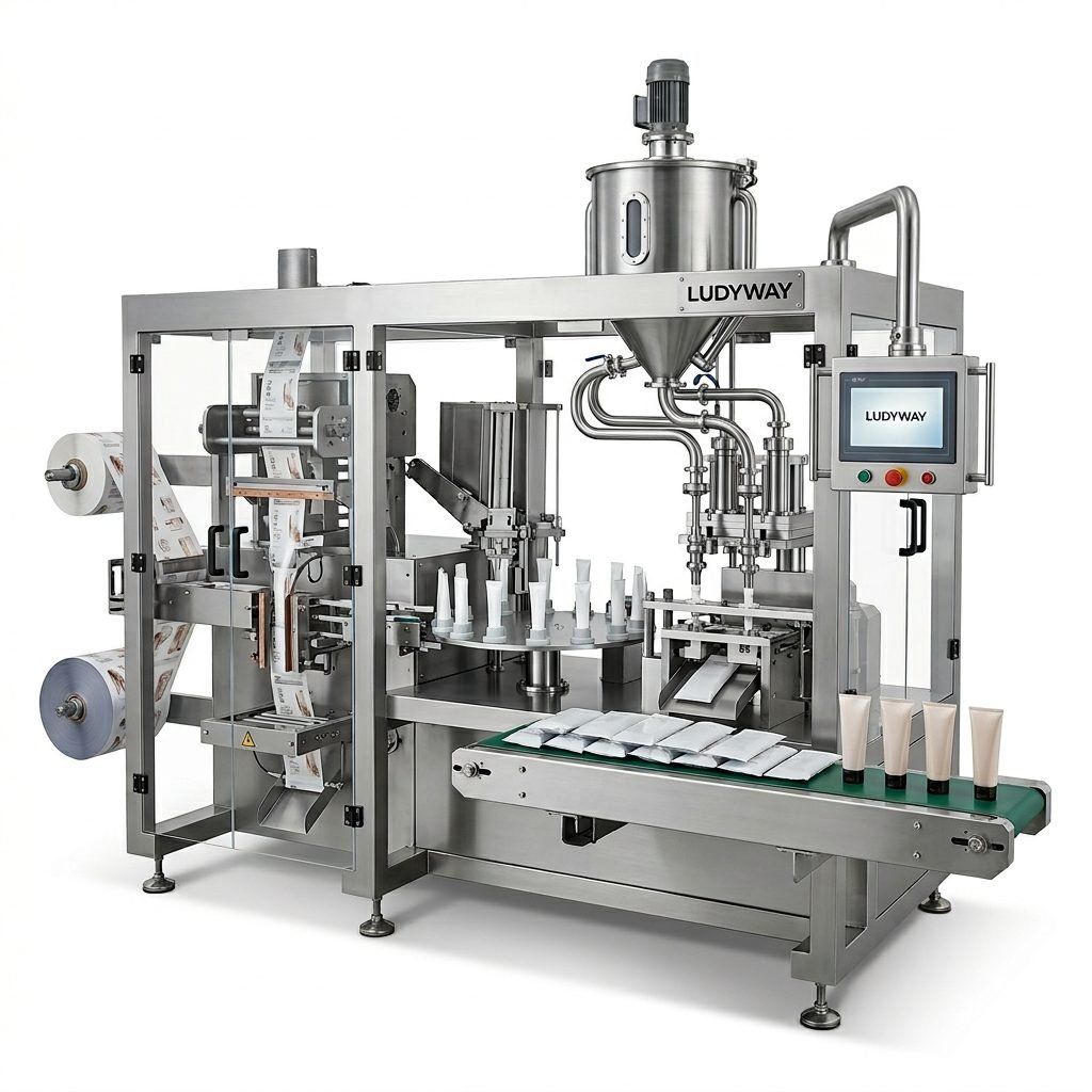 Hand Cream Automatic Filling and Sealing Machine for Sachets and Tubes
