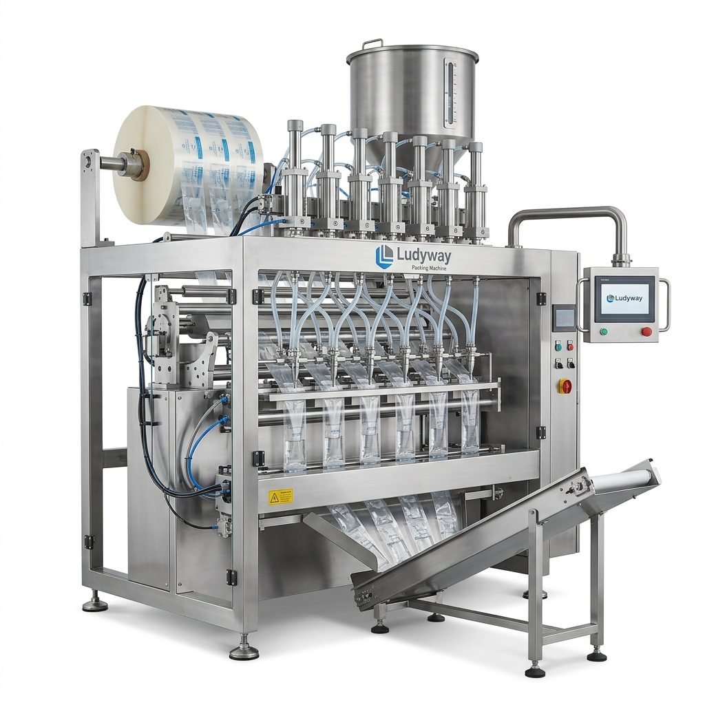 Hand Wash Sachet Packaging Machine with Multi Lane Filling System