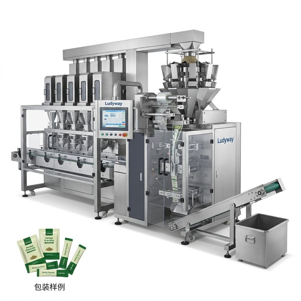 Herbal Granule Automated Packaging Line with Multi Lane Filling System