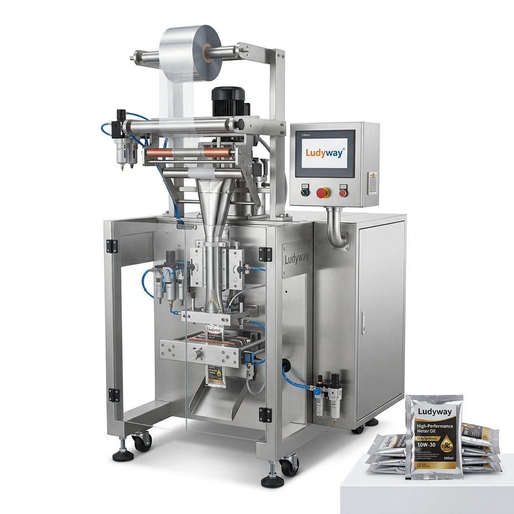 High Speed Engine Oil Sachet Packaging Machine for Liquid Filling