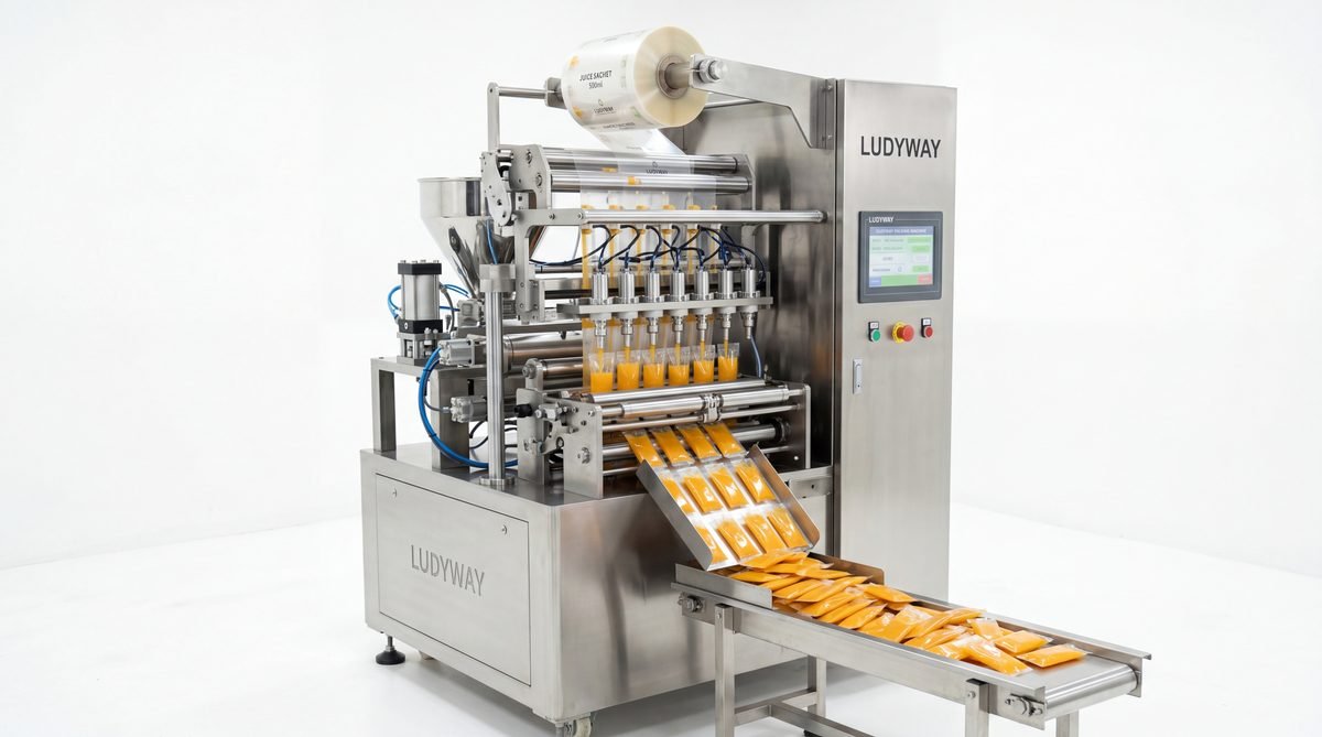 High speed juice sachet packaging machine for liquid products