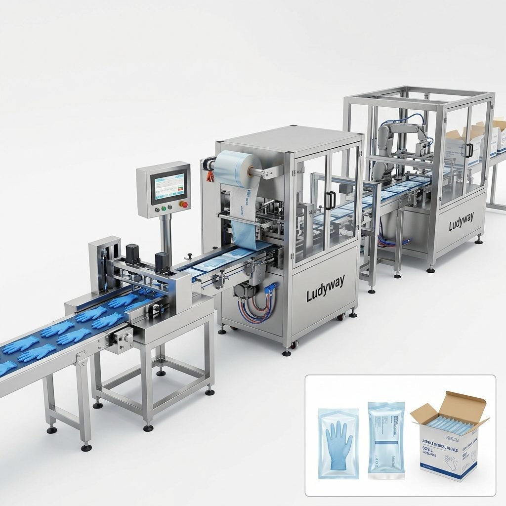 High Speed Medical Gloves Packaging Lines for Sterile Production