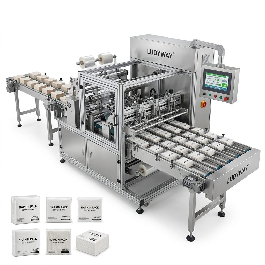 High Speed Multi Lane Paper Napkin Packaging System with Customizable Parameters