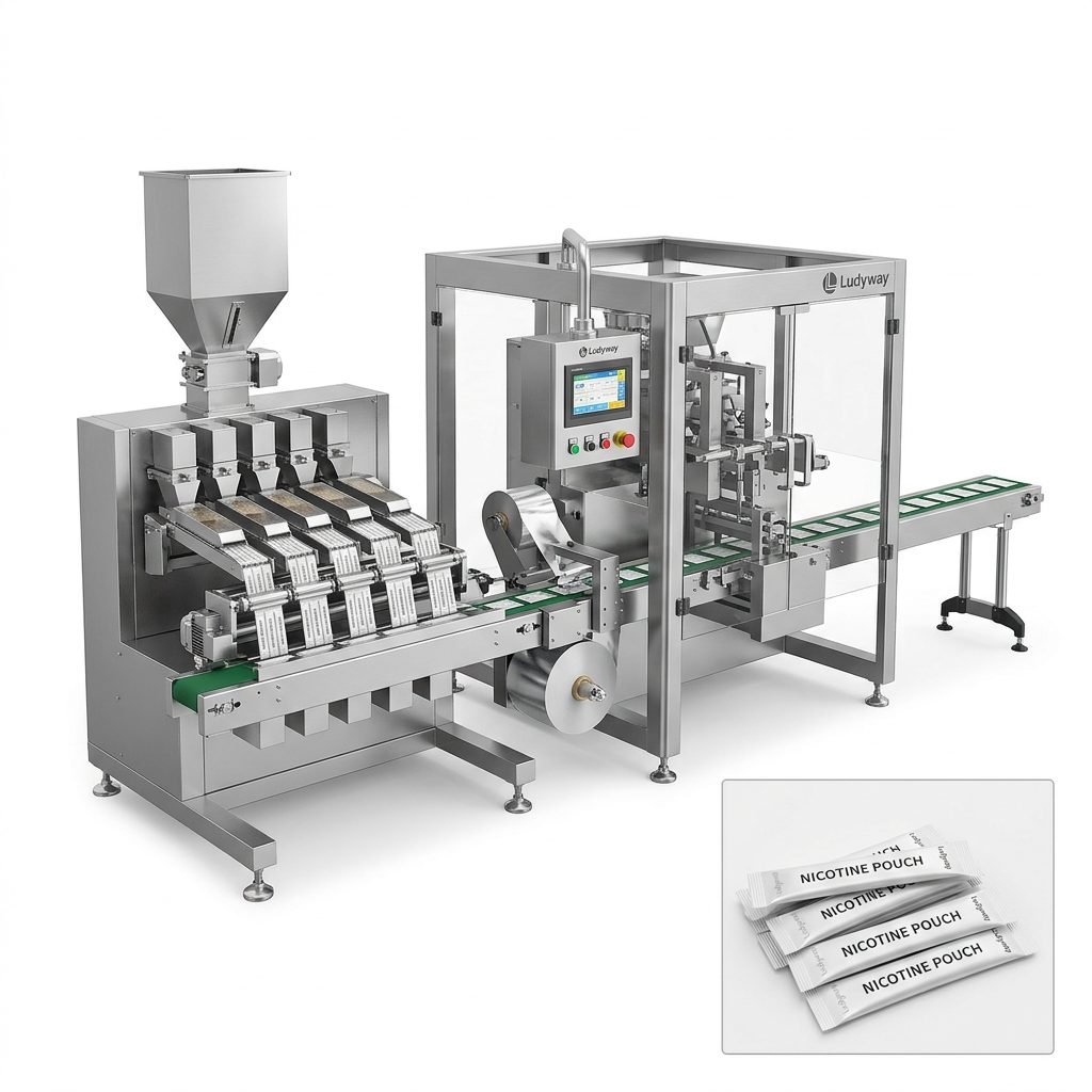 High Speed Multi Lane Stick Pack Machine for Strong Nicotine Pouch Production