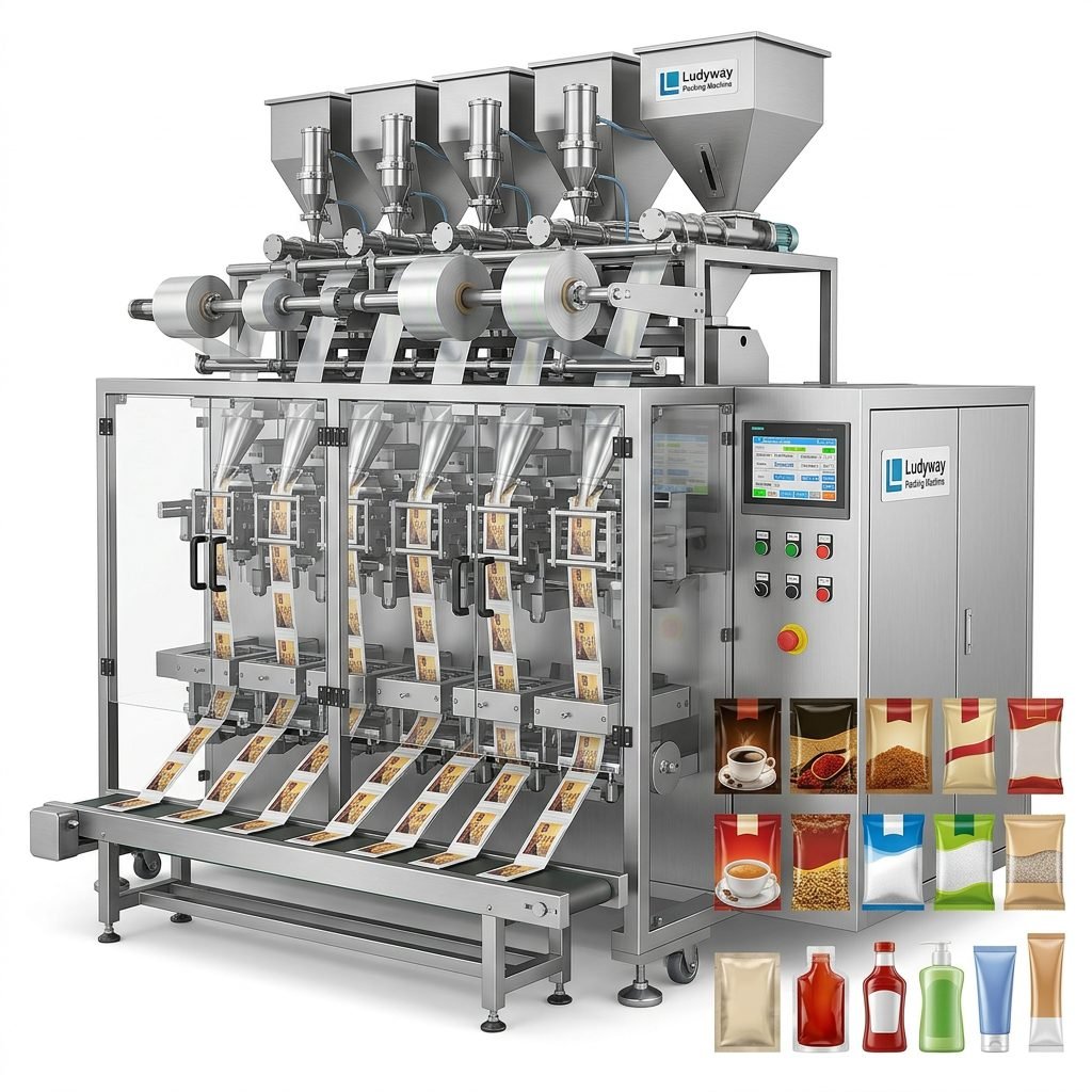 High Speed Powder Packaging Machine for Sachets Multi Lane Granule and Liquid Filling Syst_520bd46c