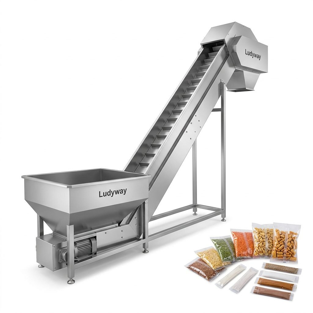 Inclined Conveyor System for Granule Powder Packaging High Capacity Design