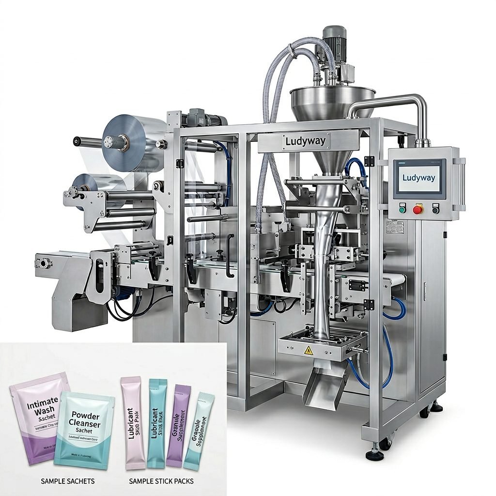 Intimate Care Packaging Machine for Sachets and Stick Packs Multi Lane Granule Powder Fill_4ad64cc1