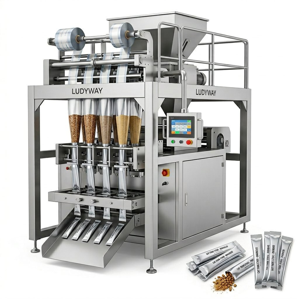 Multi Lane Cat Food Stick Pack Machine for Granules Powder Packaging