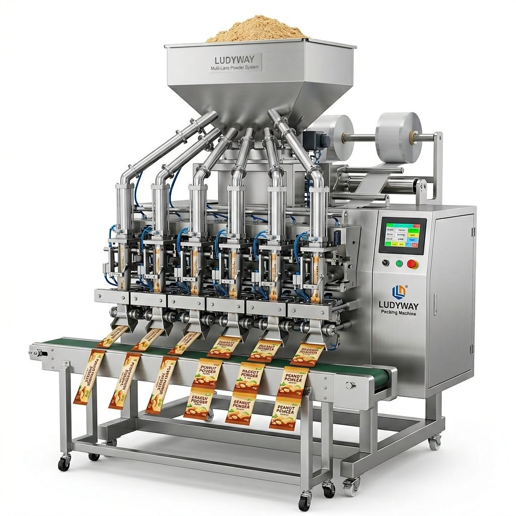 Multi Lane Peanut Powder Sachet Stick Pack Filling Sealing Machine