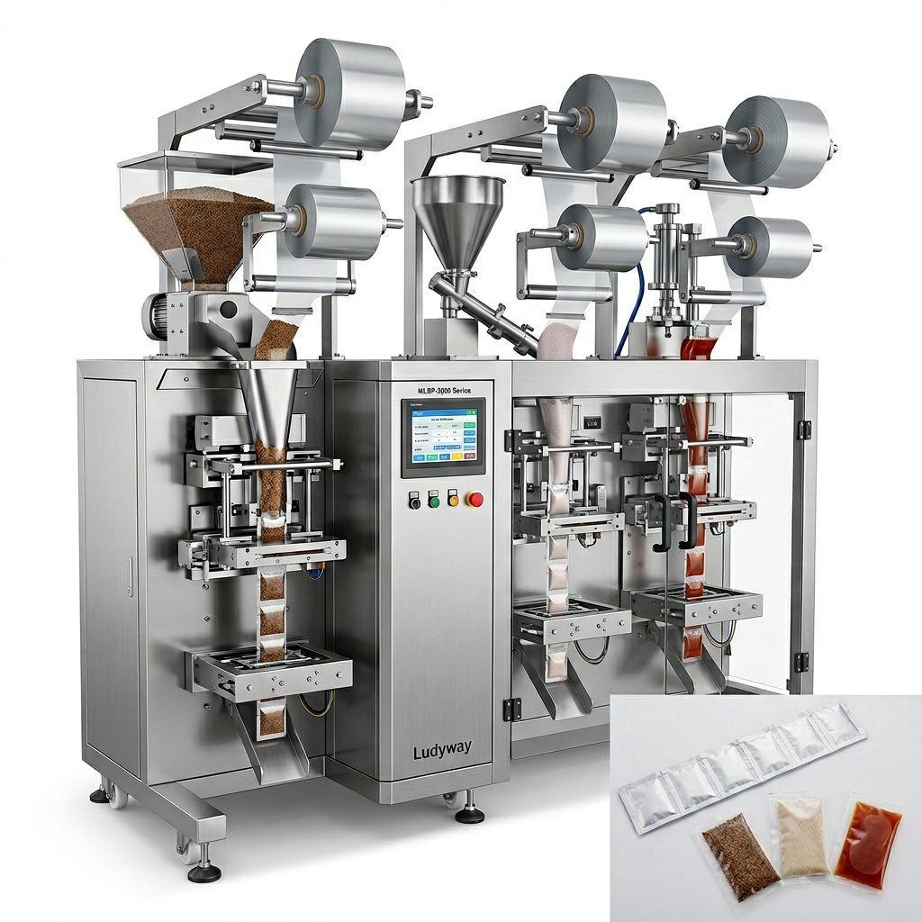Multi Lane Sachet Packaging Machine for Granules Powders Liquids