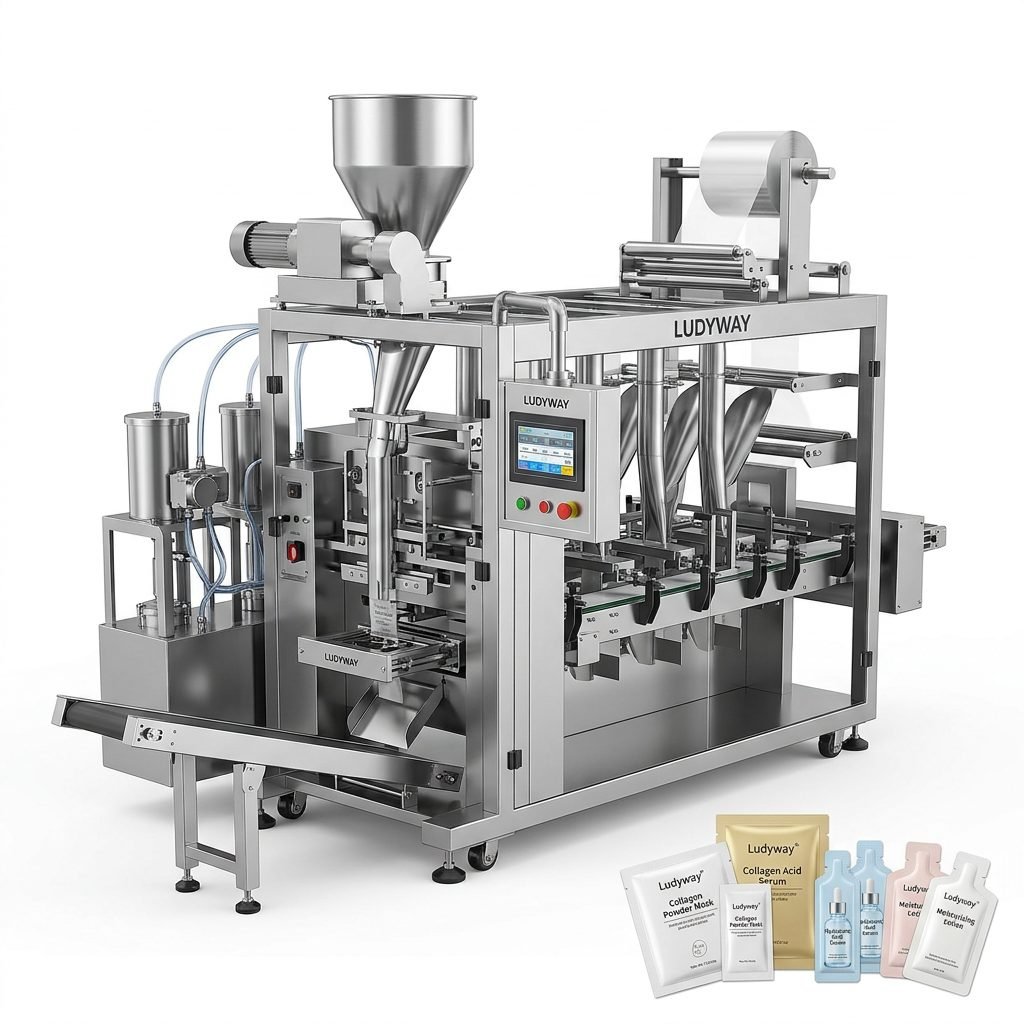 Multi Lane Skin Care Sachet Packaging Machine for Powder Liquid