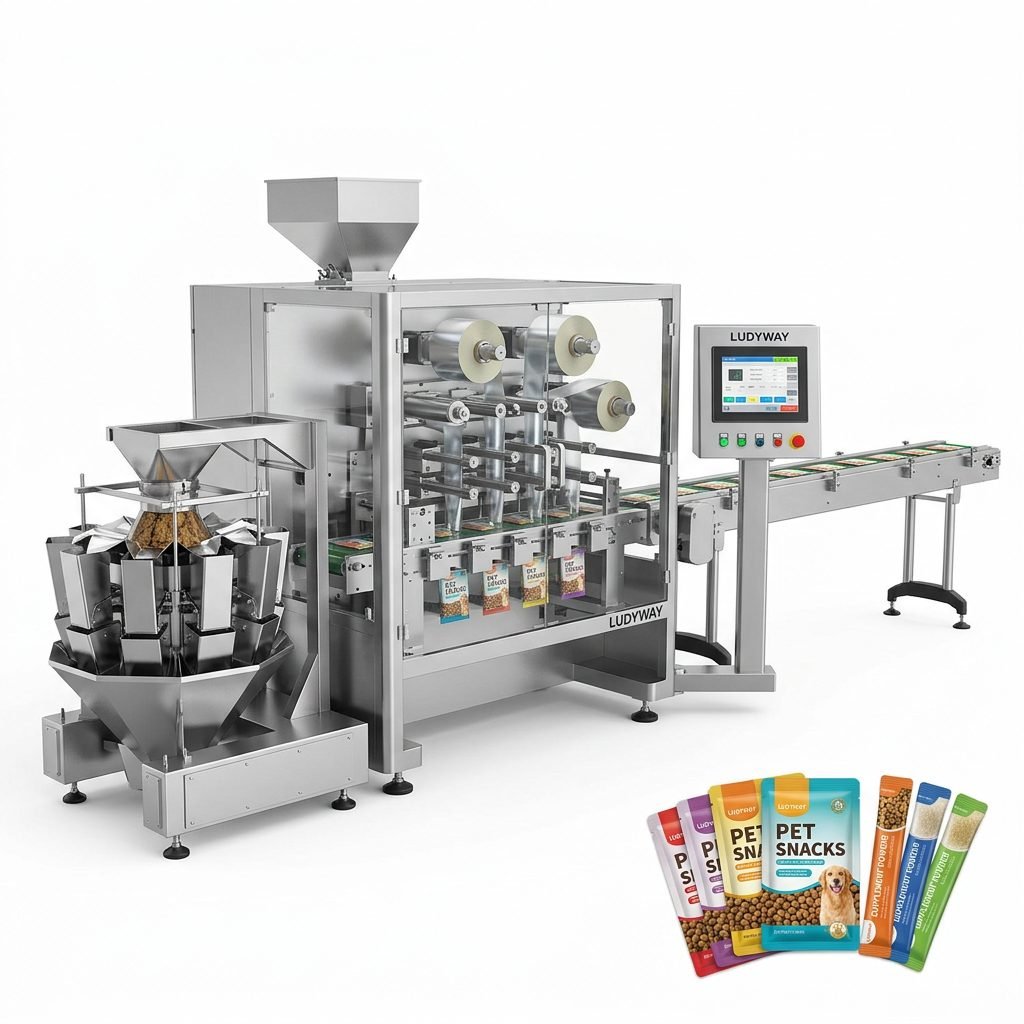 Pet Snack Packaging Line for Granules Powders Multi Lane Sachet Stick Pack System