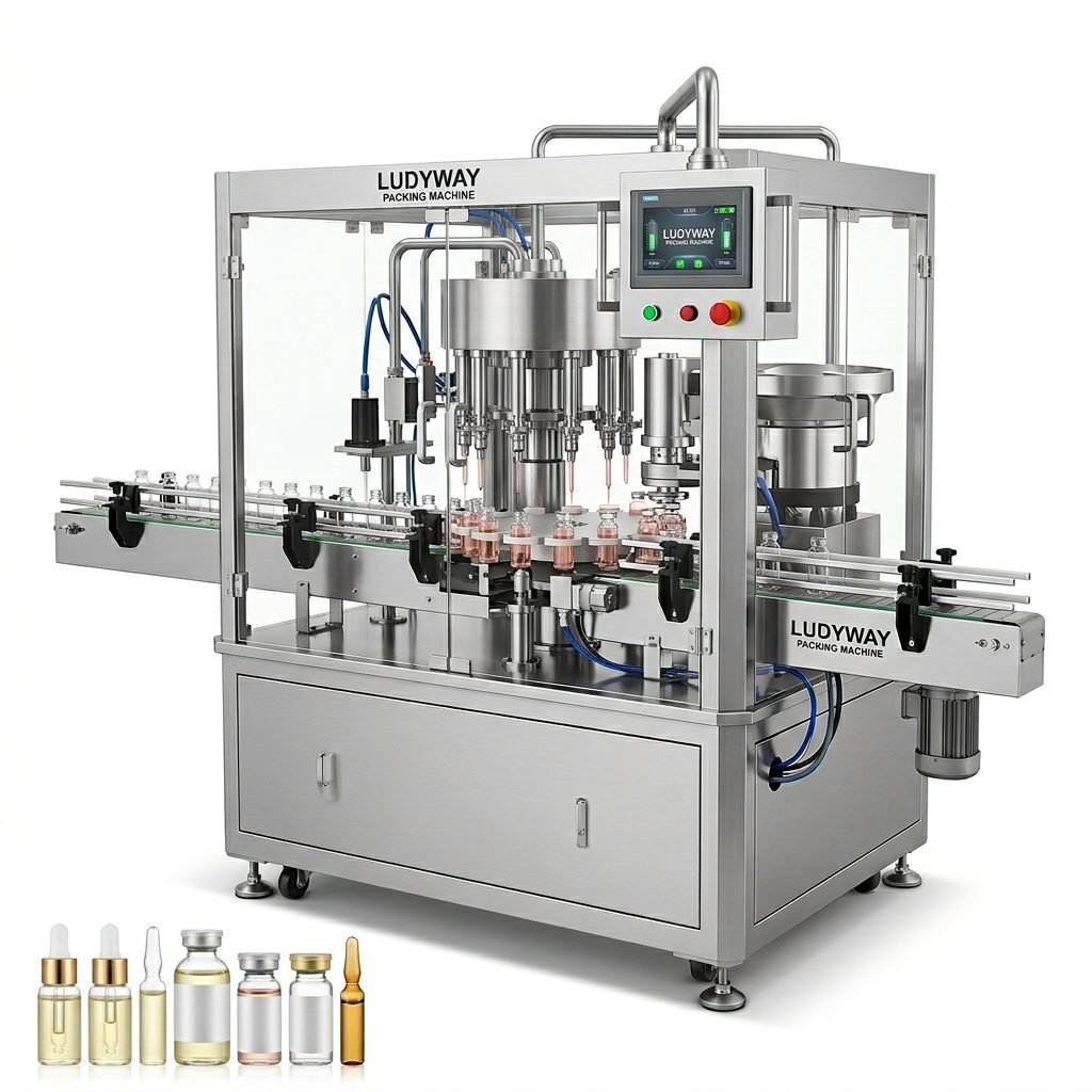 Serum Filling and Sealing Machine for Cosmetics Packaging Line