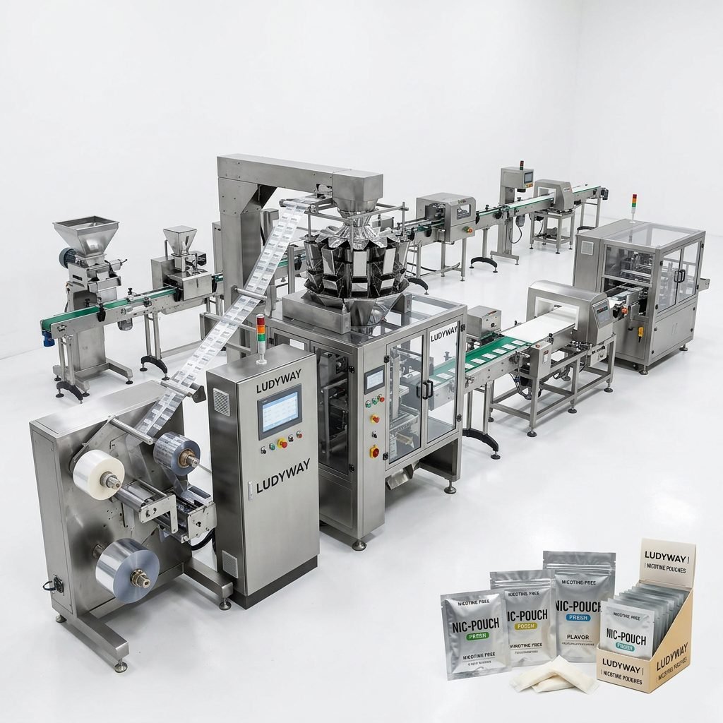 Turnkey Nicotine Packaging Line for Pouches Sachets with High Speed Automation