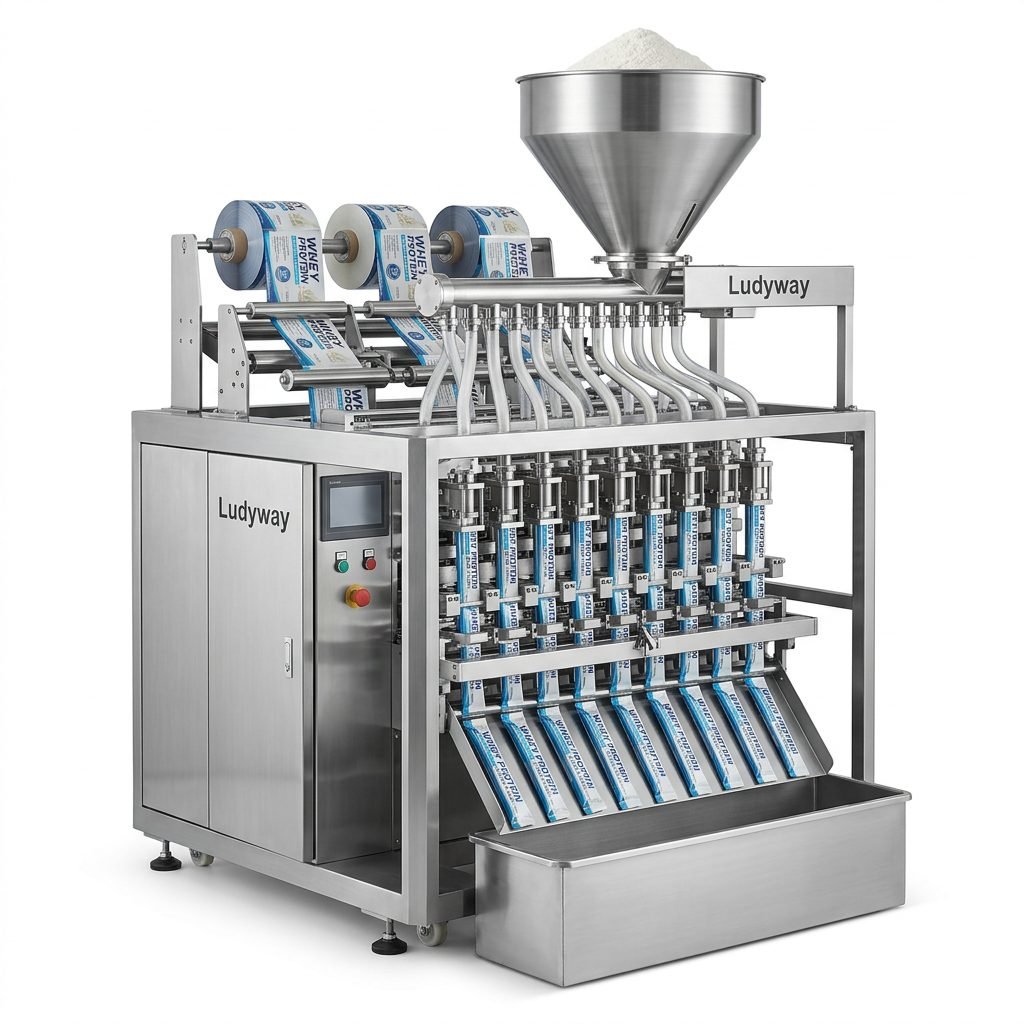 Whey Protein Multi-Lane Stick Pack Machine | High-Speed Powder Packaging System